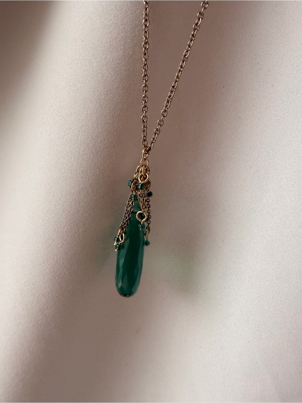 Vintage S.A.L. Green Gemstone Necklace